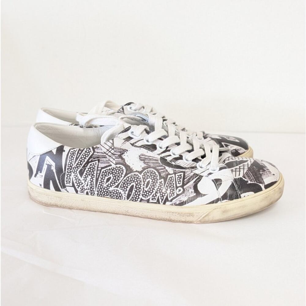 Celine x Christian Marclay Triomphe Leather Low Top Lace Up Sneakers EU 37 US7 - Picture 4 of 10